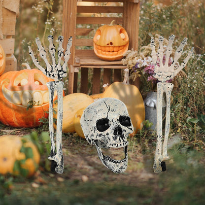 Eerie Life-sized Skull Decoration with Realistic Bone Texture