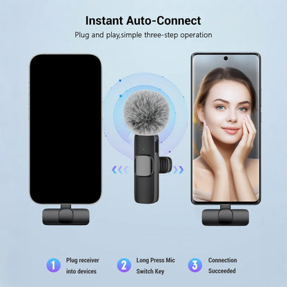 Clip-On Omnidirectional Lavalier Microphone with USB-C for Phone Recording