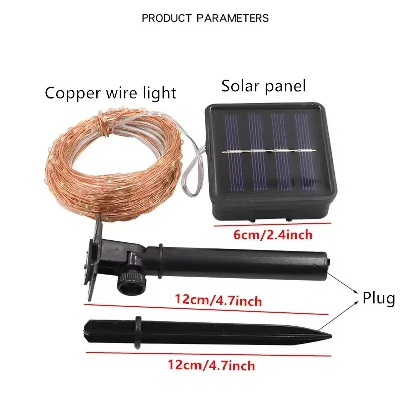 LED Garden Lights with Solar Power, Flexible Copper Wire & Auto Sensor