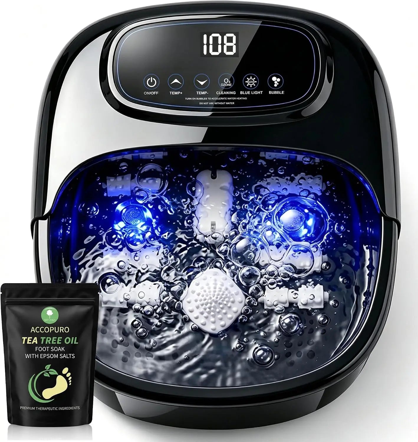 Electric Foot Spa Soaking Tub with Ozone - Massager and Temp Control