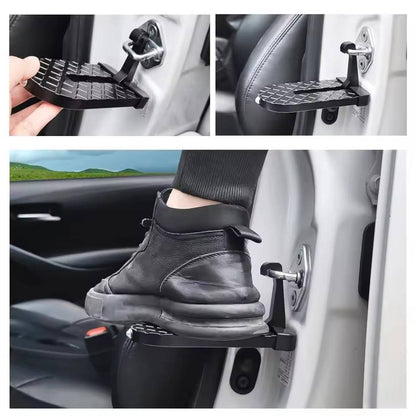 Aluminum Alloy Foldable Step for Vehicle Roof Access - Universal Pedal with Window Breaker for SUV, RV, Truck