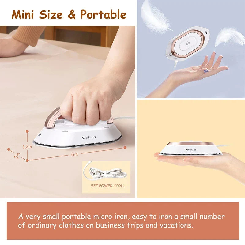 Portable Iron with Quick Heat Technology & Collapsible Handle