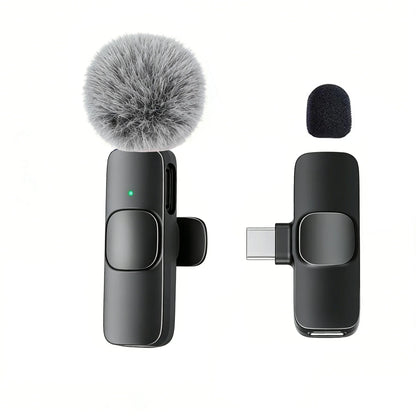 Clip-On Omnidirectional Lavalier Microphone with USB-C for Phone Recording