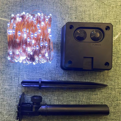 LED Garden Lights with Solar Power, Flexible Copper Wire & Auto Sensor