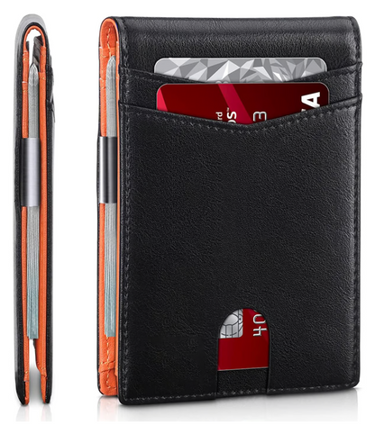 Men's Compact Leather Wallet with RFID Protection – Ultra-Slim Design