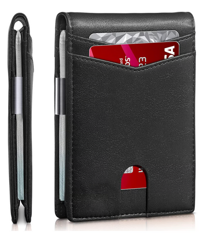Men's Compact Leather Wallet with RFID Protection – Ultra-Slim Design