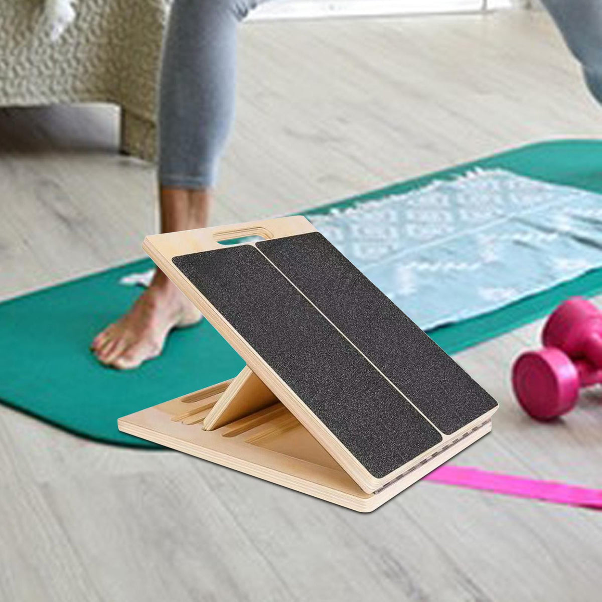 Versatile Calf Stretching Board with Adjustable Angles and Grip