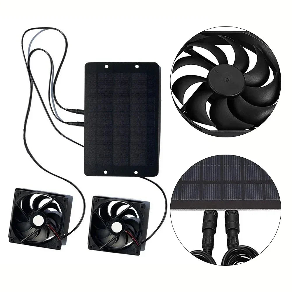 Eco-Friendly Dual Exhaust Ventilation System with 10W Solar Panel