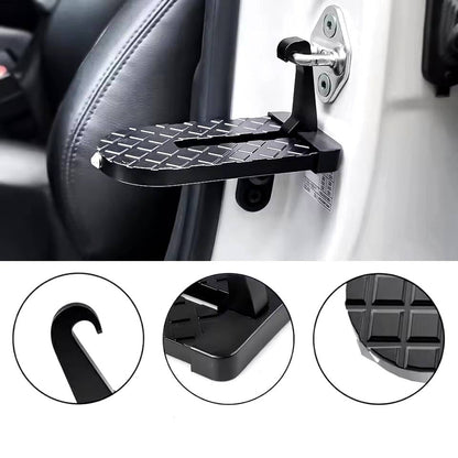 Aluminum Alloy Foldable Step for Vehicle Roof Access - Universal Pedal with Window Breaker for SUV, RV, Truck