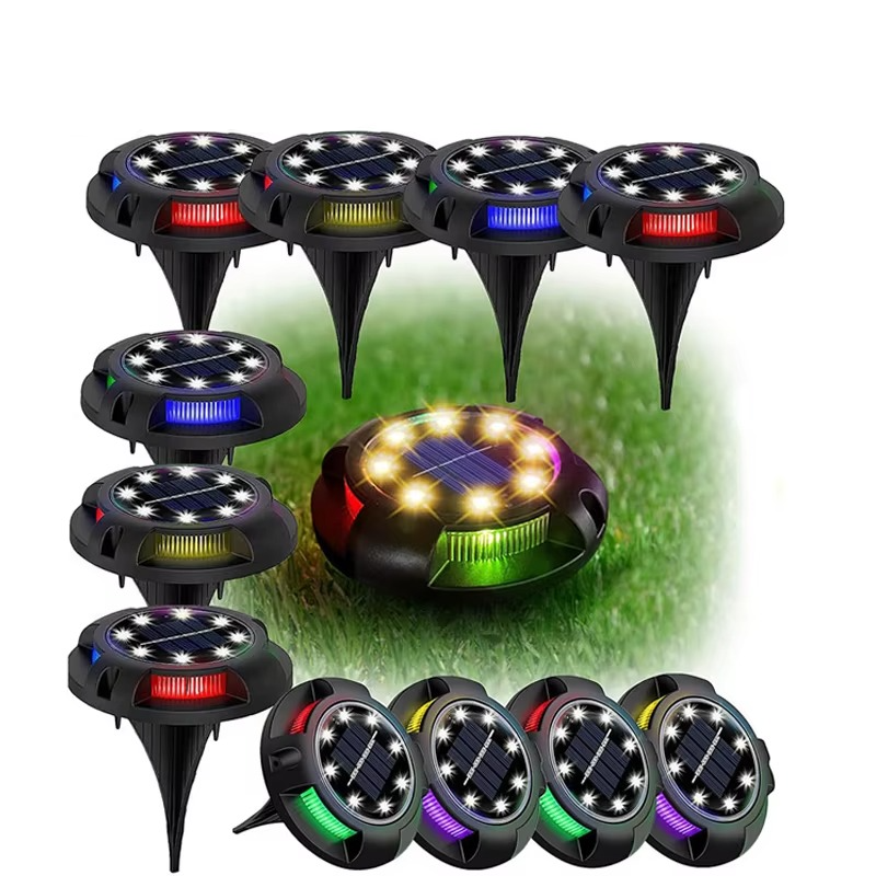 Waterproof Solar Ground Lights with Color-Changing Feature and Sensor