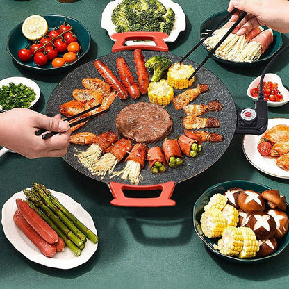 Indoor Electric Grill with Detachable Non-Stick Plate and Variable Heat Control