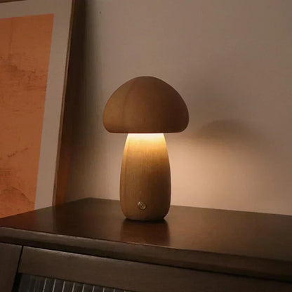 Touch-Controlled Minimalist Table Lamp with Mushroom Design