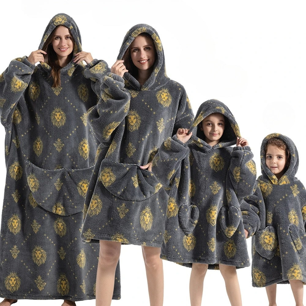Snug & Stylish Pumpkin-Themed Hoodie Blanket