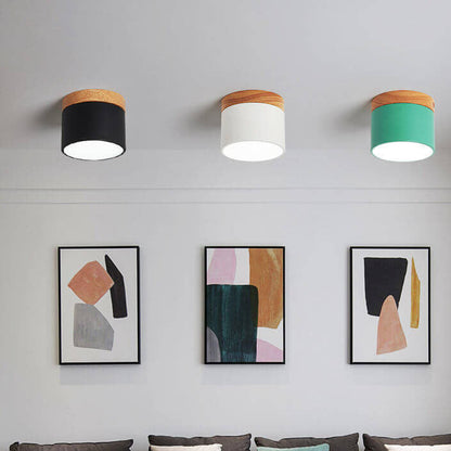 Compact Scandinavian Ceiling Light with Switchable 3-Color LED Feature
