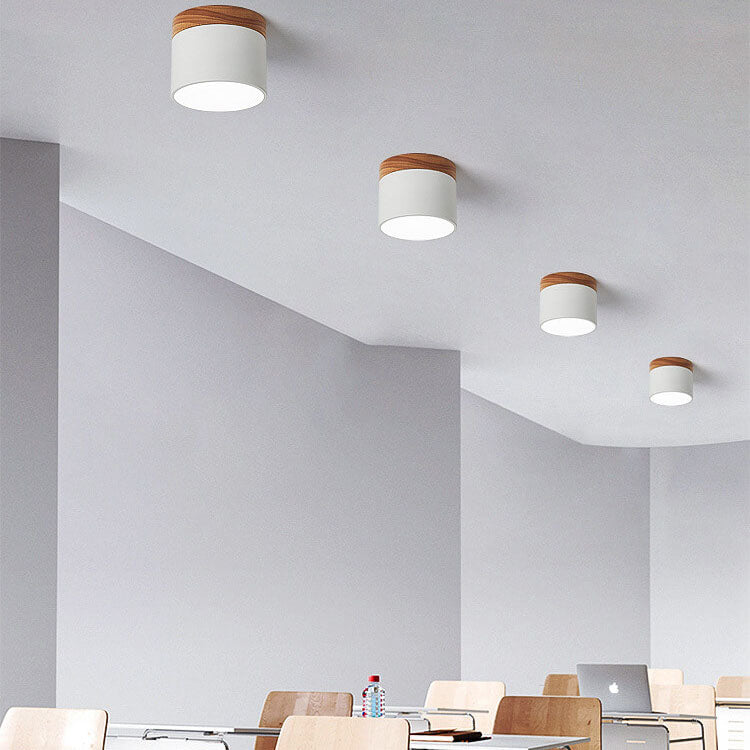 Compact Scandinavian Ceiling Light with Switchable 3-Color LED Feature