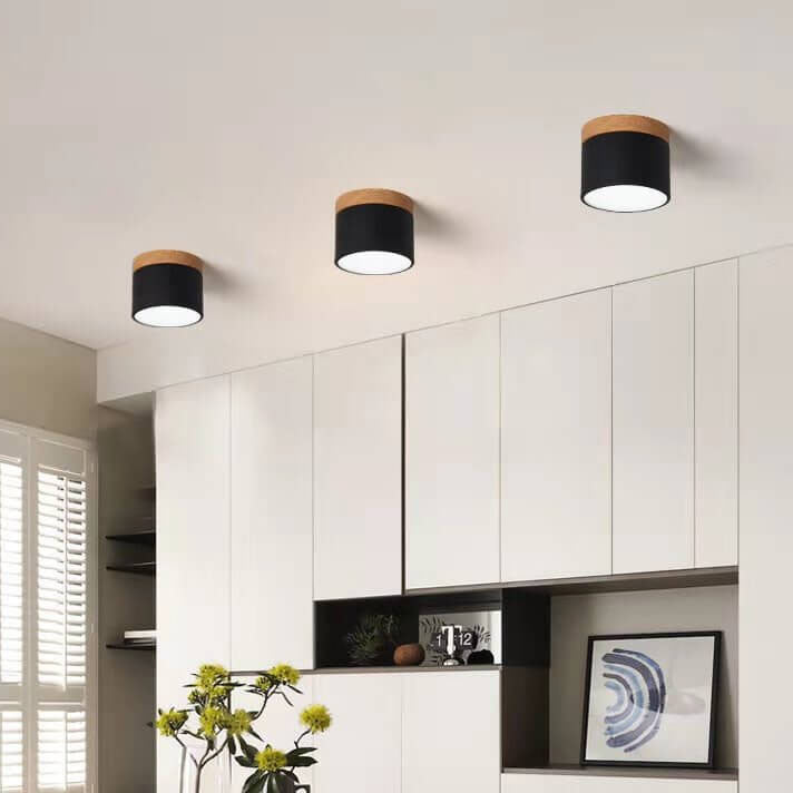 Compact Scandinavian Ceiling Light with Switchable 3-Color LED Feature