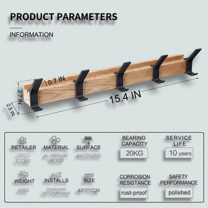 Adjustable Hook Coat Rack for Wall – Chic Entryway Organizer