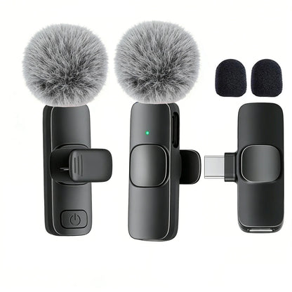 Clip-On Omnidirectional Lavalier Microphone with USB-C for Phone Recording