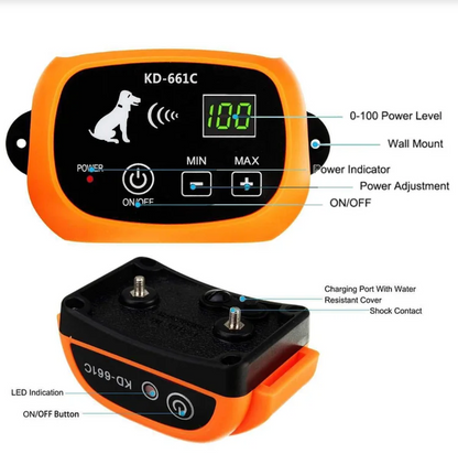 Waterproof Rechargeable Shock Collar with Electric Fence and 5 Static Levels