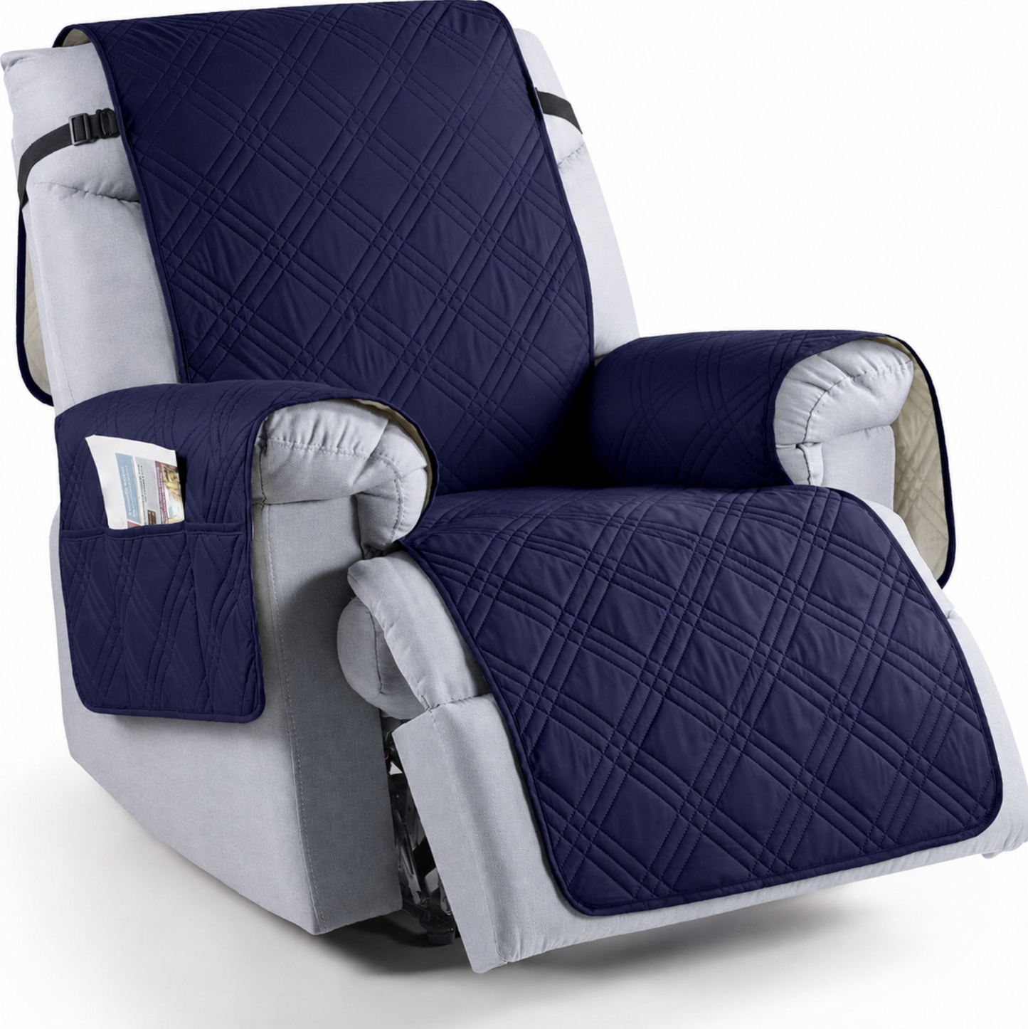 Microfiber Pet Protector for Recliner Chair, Waterproof with Side Pockets