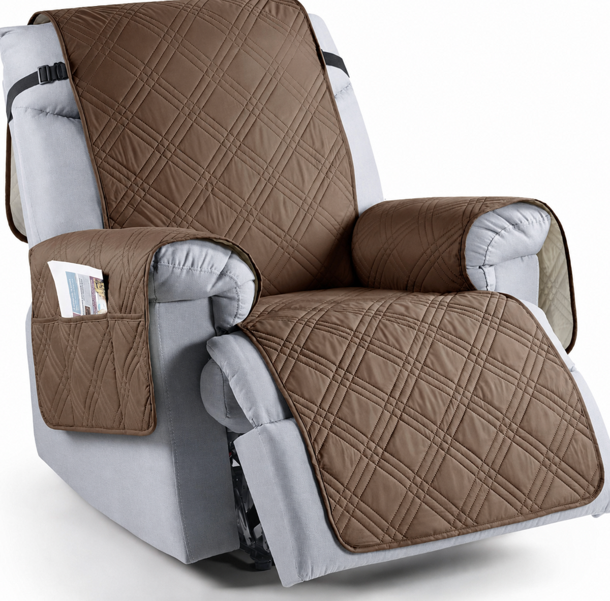Microfiber Pet Protector for Recliner Chair, Waterproof with Side Pockets