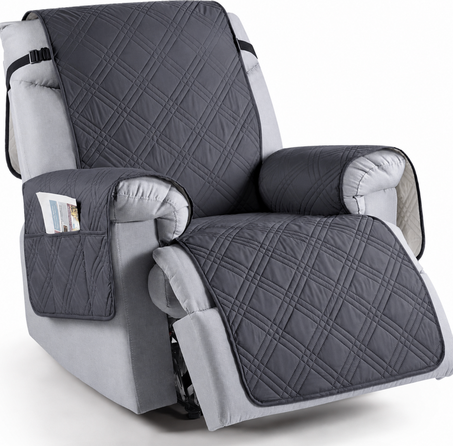 Microfiber Pet Protector for Recliner Chair, Waterproof with Side Pockets