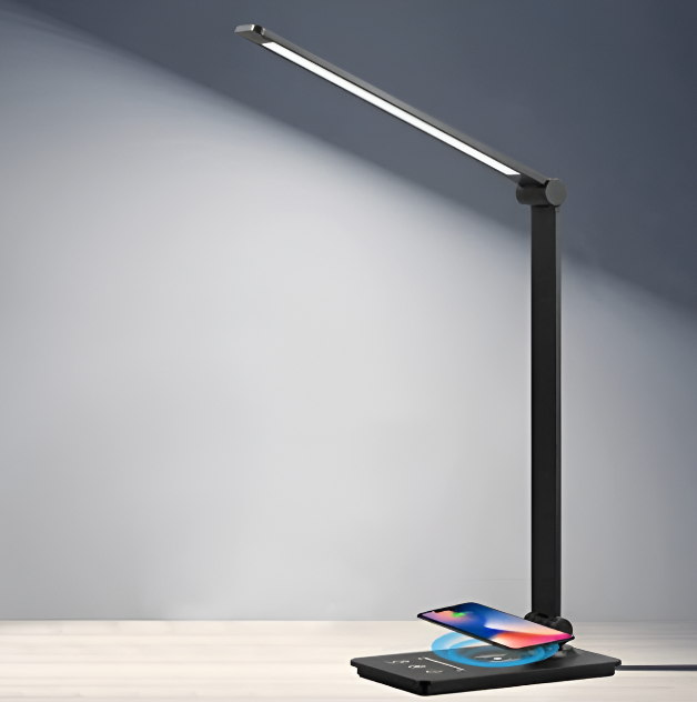 Touch-Controlled Black Desk Lamp with LED Lighting