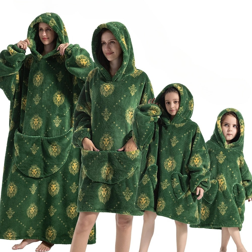 Snug & Stylish Pumpkin-Themed Hoodie Blanket