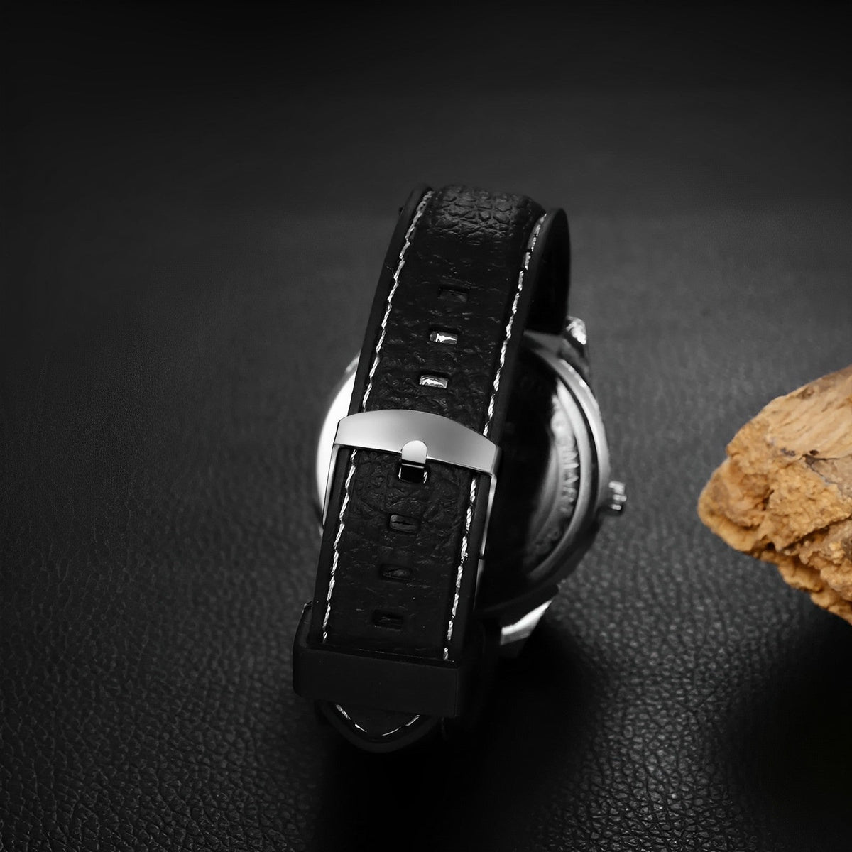 Windproof Electric Lighter with Quartz Watch for Men – USB Rechargeable Metal Design