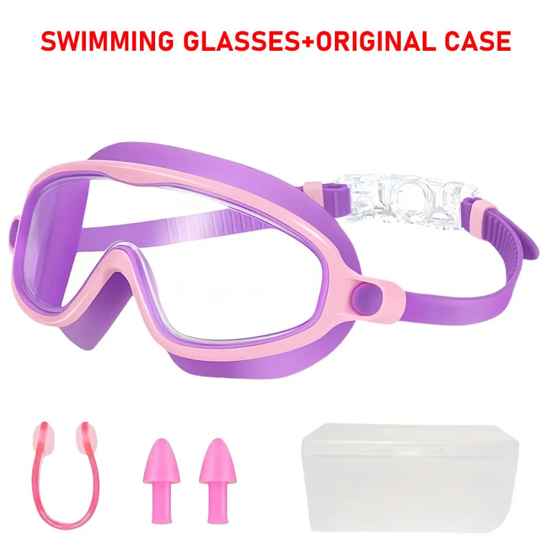 Swimming Goggles for Kids - Anti-Fog, Wide View, UV Protection, Ages 3-15