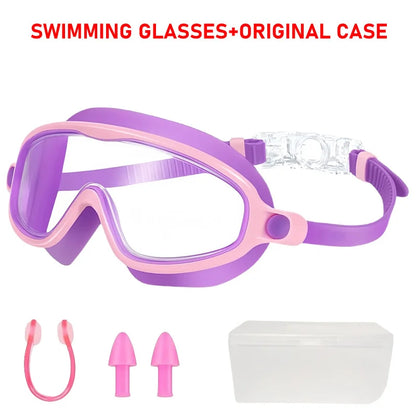 Swimming Goggles for Kids - Anti-Fog, Wide View, UV Protection, Ages 3-15