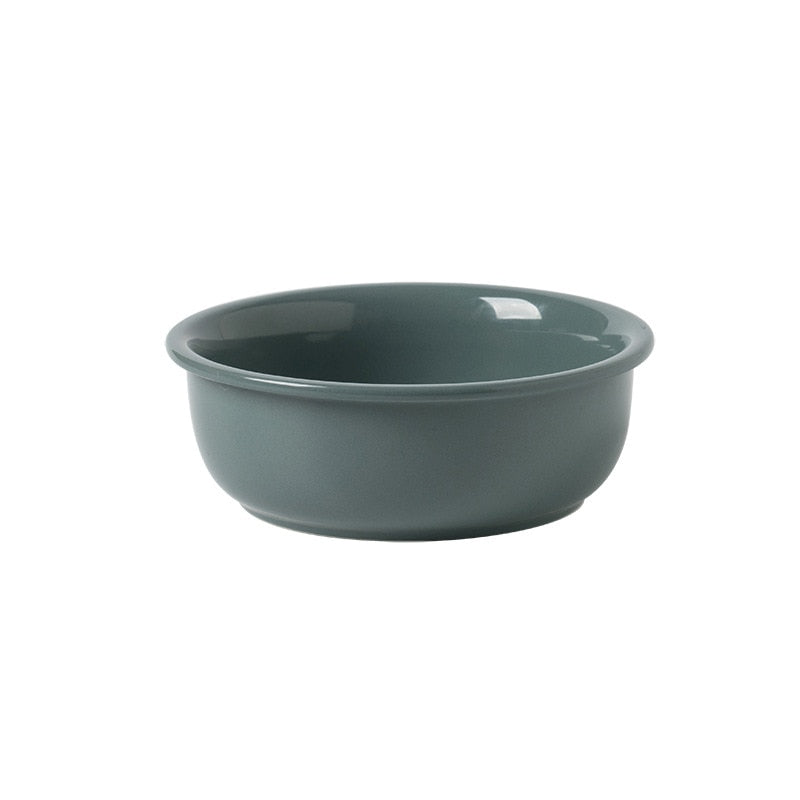Elevated Ceramic Cat Dish with Customizable Oak Stand