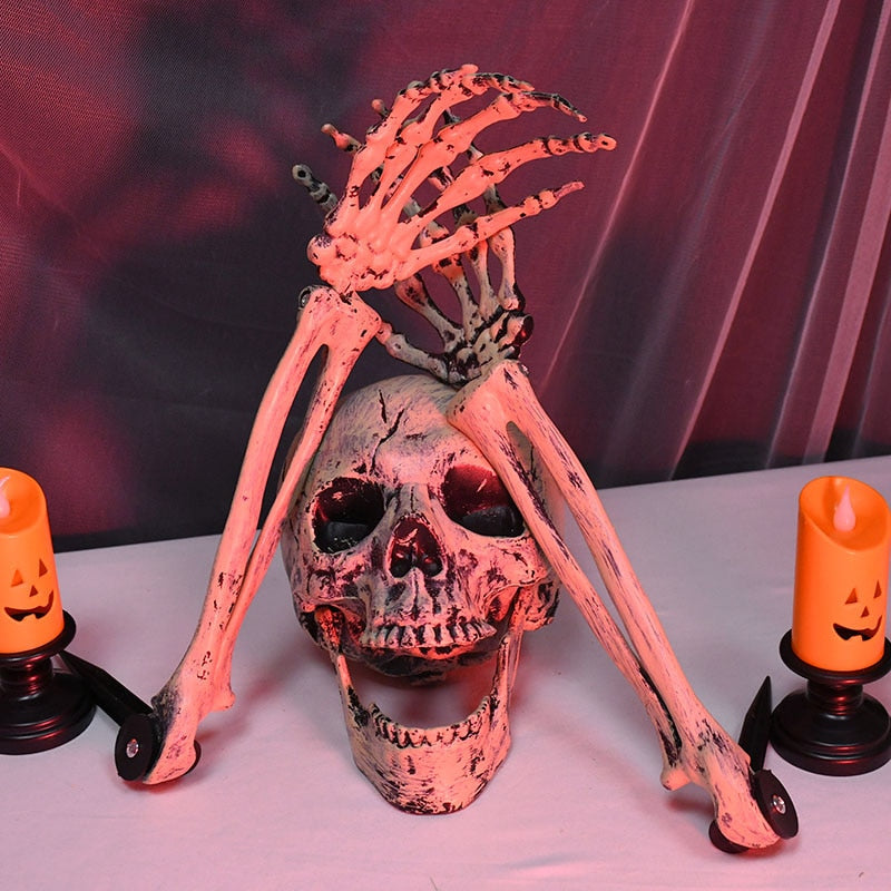Eerie Life-sized Skull Decoration with Realistic Bone Texture