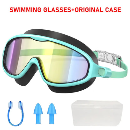 Swimming Goggles for Kids - Anti-Fog, Wide View, UV Protection, Ages 3-15