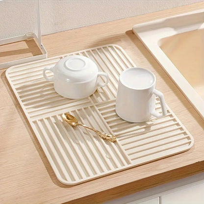 Heat Resistant Silicone Mat for Dish Drying | Foldable Non-Slip Kitchen Organizer