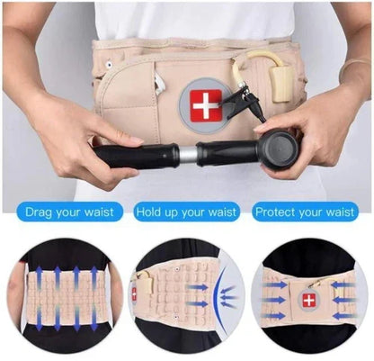 Adjustable Lumbar Support Belt with Manual Inflation