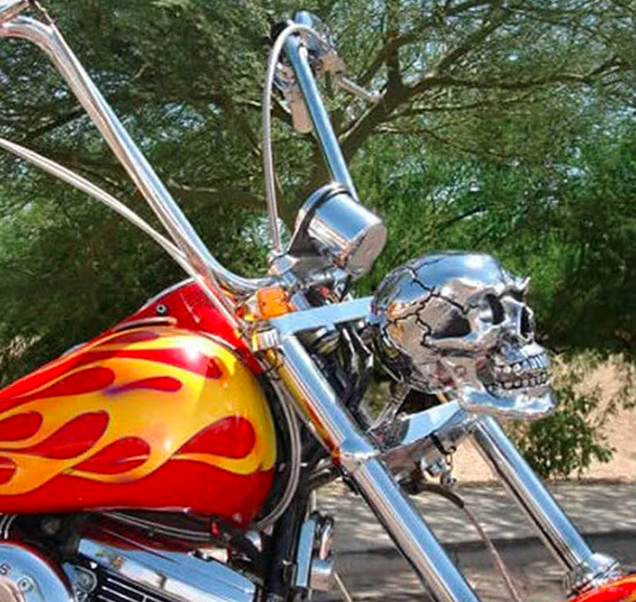 Retro Motorcycle LED Skull Light for Improved Visibility