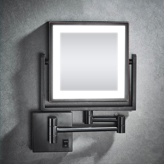 Adjustable LED Makeup Mirror with 3X Magnification and 360° Rotation