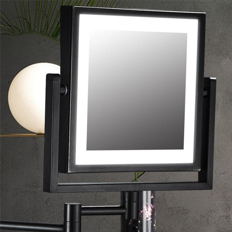 Adjustable LED Makeup Mirror with 3X Magnification and 360° Rotation