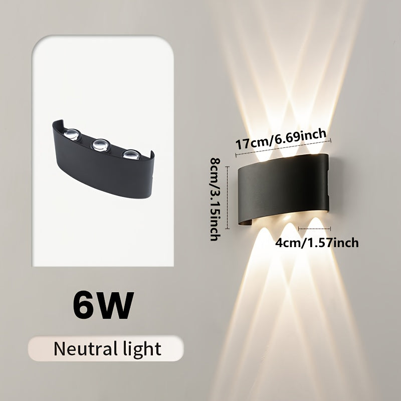 Contemporary Wall Sconce with Dual Beam | Waterproof IP55 | Indoor & Outdoor Lighting