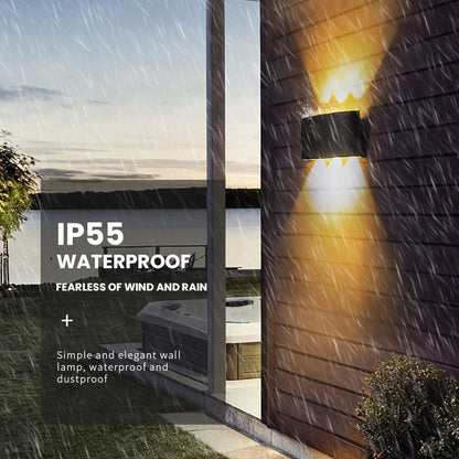Contemporary Wall Sconce with Dual Beam | Waterproof IP55 | Indoor & Outdoor Lighting