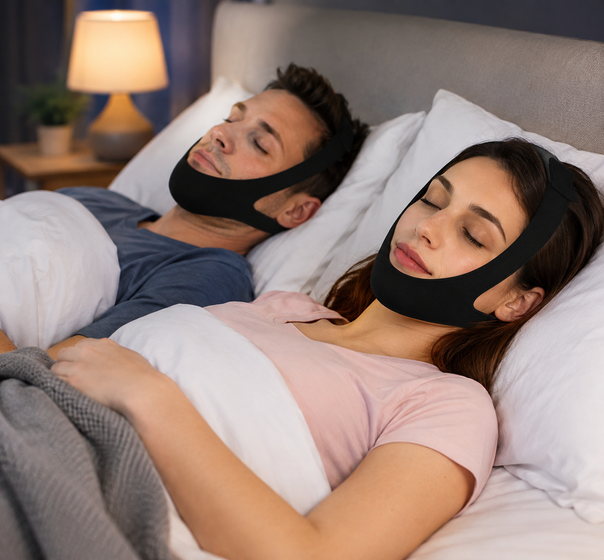 Adjustable Anti-Snoring Chin Strap for Sleep Apnea Relief – Breathable Jaw Support for Adults