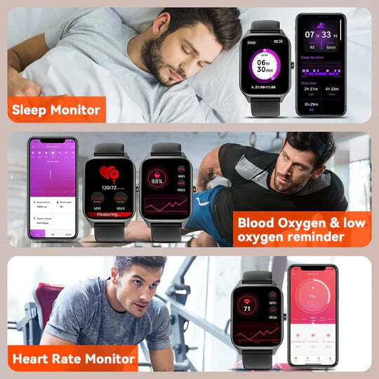 Lightweight Fitness Tracker Watch with Sleep Monitoring for Daily Health