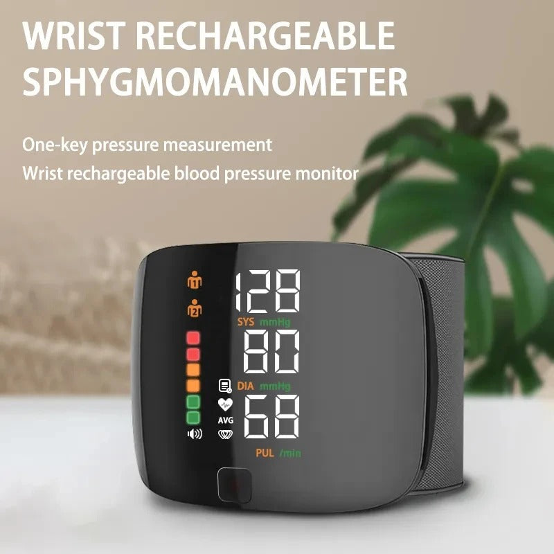 Blood Pressure Monitor with Voice Alerts & LCD Display - Portable Health Tracker