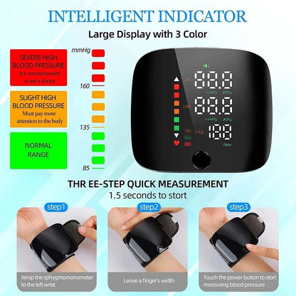 Blood Pressure Monitor with Voice Alerts & LCD Display - Portable Health Tracker