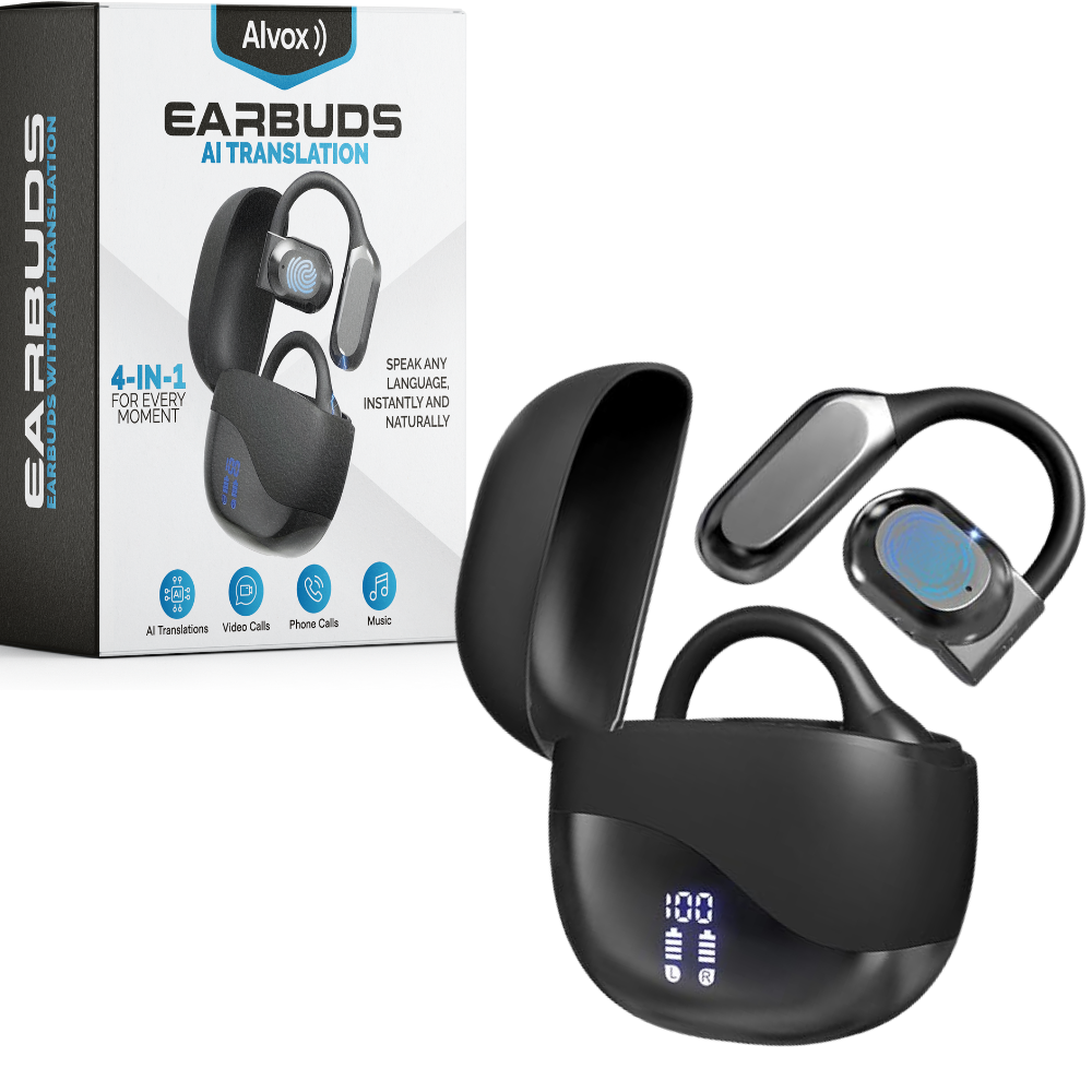 Wireless Bluetooth Earbuds with Type C Charging for Real-Time Translation
