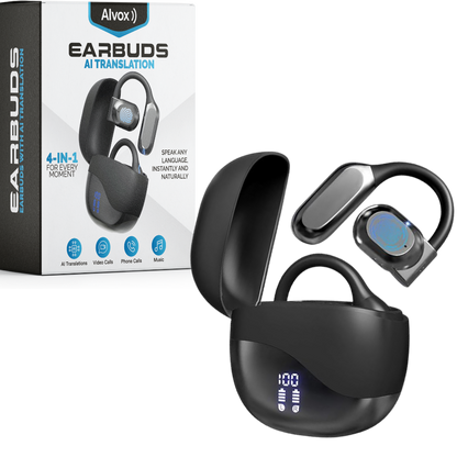 Wireless Bluetooth Earbuds with Type C Charging for Real-Time Translation