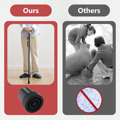 Adjustable Height Walking Cane with LED Light and Radio for Safety