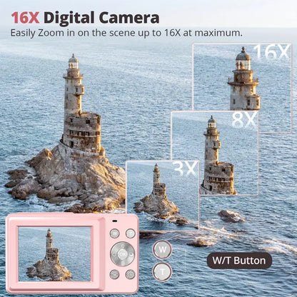 Compact Retro Camera for Easy Portability with 1080P Video Recording