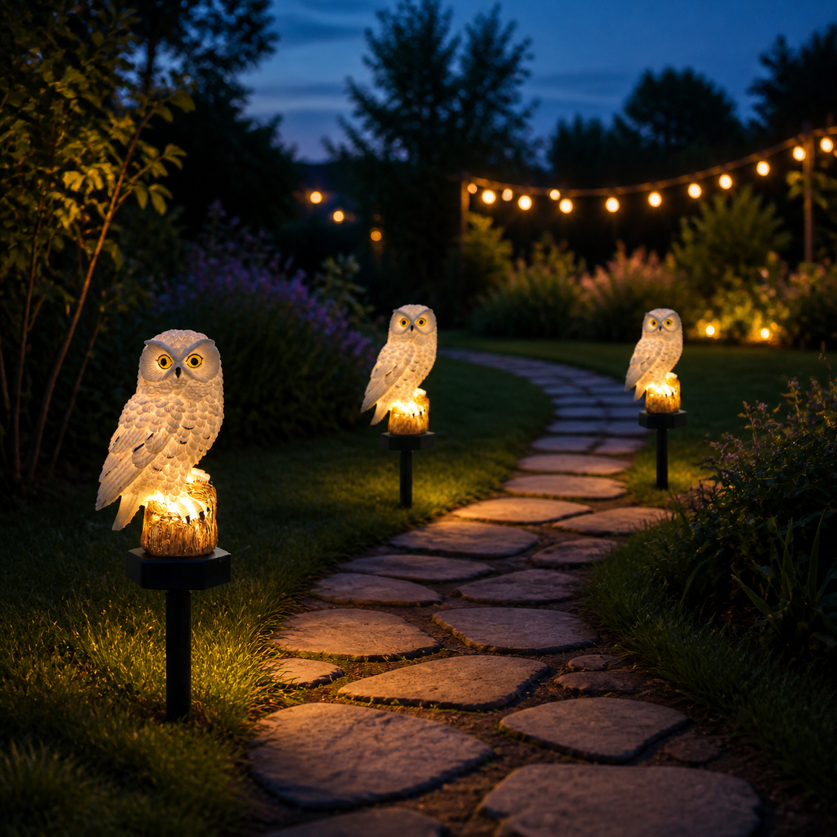 Owl Shaped Solar Outdoor Light with Automatic Sensor for Garden Decoration